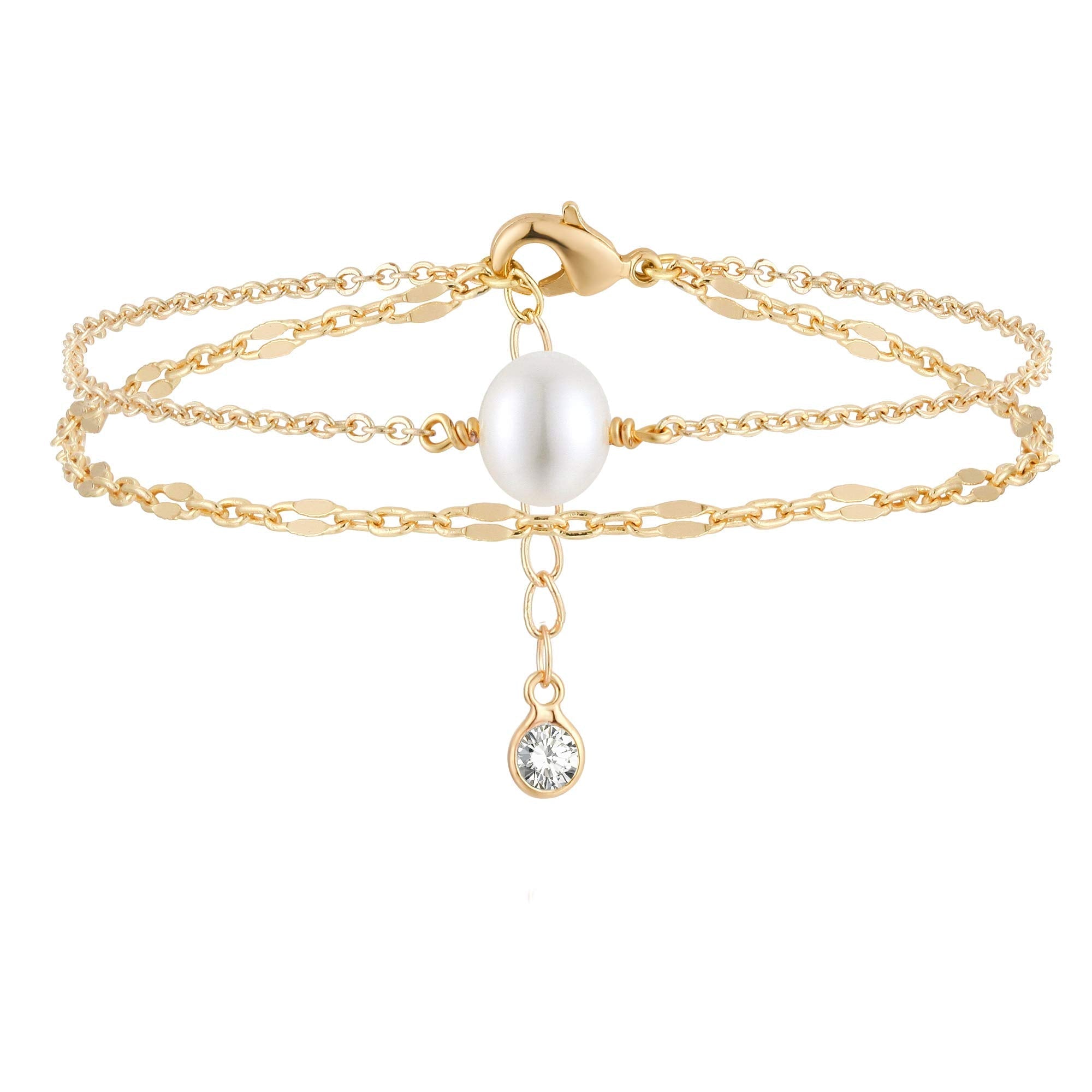 MEVECCO Dainty Chain Bracelets for Women, Layered and Charm Styles